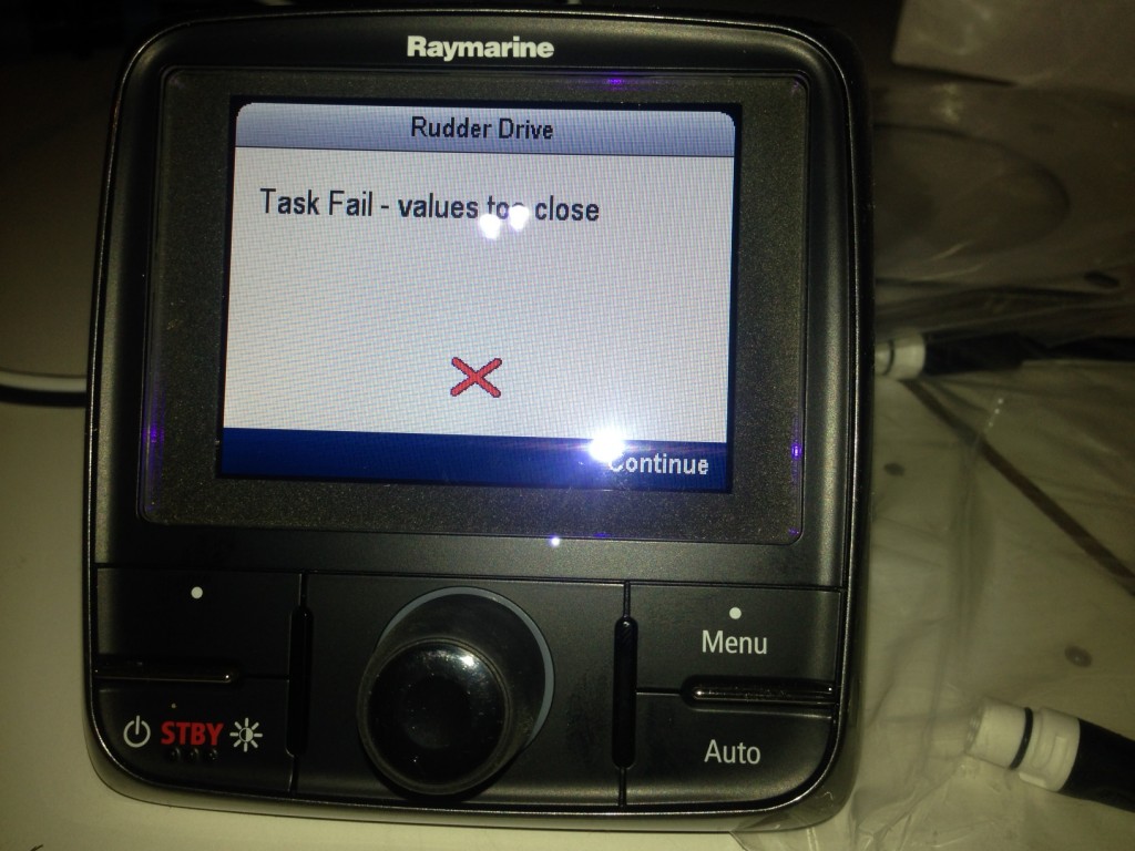 Raymarine p70r "Task Fail - values too close"